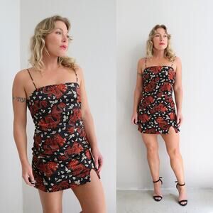 Zara Dragon Print Mini Dress ~ Women's Size Extra Small XS ~ Cocktail ~ Club Y2K